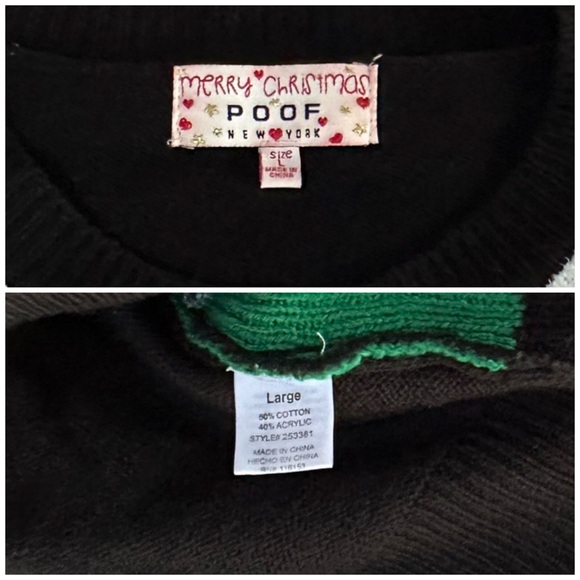 POOF L M Ugly Christmas Sweater • Elf Sequin Tunic • Funky Christmas Party - Picture 6 of 8